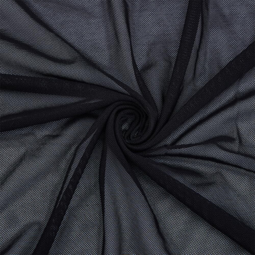 Polyester elastic mesh fabric black 100x170x0.01 cm