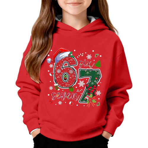 Kerstprint hoodie van zachte fleece.