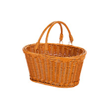 Stylish Rattan Look Storage Bin With Ergonomic Handle-S round