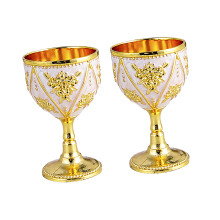 Gobelet à boisson en métal élégant de 30ml, 2 pièces,-blanc doré