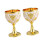 Gobelet à boisson en métal élégant de 30ml, 2 pièces,-blanc doré 1