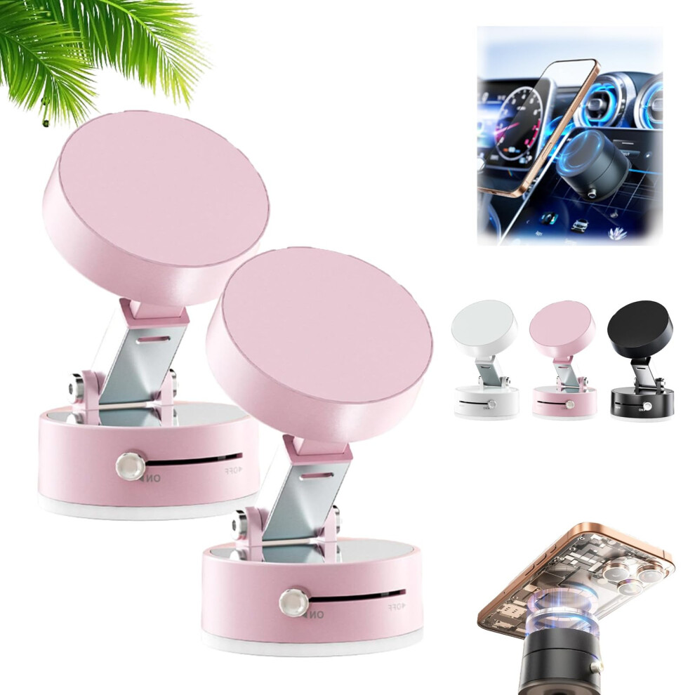2025 Vacuum Suction Magnetic Phone Holder 2Pcs, Foldable 360 Rotatable Car Phone Mount With Doublesided Adjustment 9771547556893