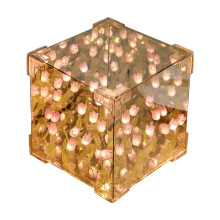 Elegant Crystal Cube Candle Holder Rose Gold Decorative Tealight Stand for Home Decor, Weddings, and Events Yellow