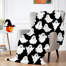 Under $1! Halloween Ghost Blanket Soft Cozy Fluffy Throw Blanket Lightweight Velvet Bed Blanket for Couch Sofa