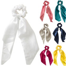 Women Ponytail Bow Scarf Bow Hair Rope Ties Scrunchie Ribbon Hair Band