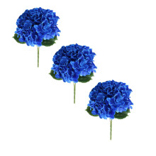 3pcs 16" Real-Touch Silk Hydrangeas, Lifelike Fake Flowers for Bouquets, Table Centerpieces, Spring Wedding & Home Decor, Blue