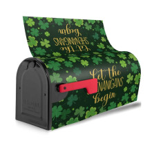 Postkassedeksel til St. Patricks dag – Stor sløyfe- og kløverdesign for hage, uteplass og hjemmedekor (kompatibel med standard postkasser)