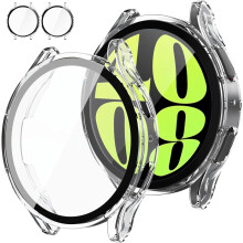 Opakowanie 2 sztuk, kompatybilne z etui ochronnym na ekran Galaxy Watch 6 (44 mm) – twarda osłona + folia ze szkła hartowanego