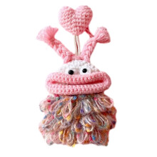 Car Key Case Bag Cartoon Knit Keychain Wallet Organizer
