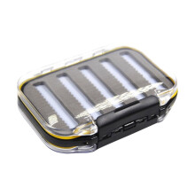 Waterproof Double-Sided Fly Fishing Tackle Box with Foam Slots, Rust-Proof Stainless Steel Pins, Compatible with All Fly Gear