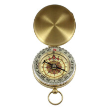 Glow Gold Plated Multifunctional Compass Keychain Pocket Watch Guide North Needle