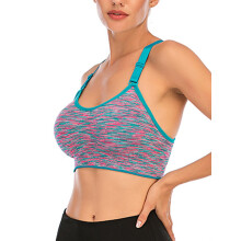 Dames sportbeha met vulling, racerback, elastische bandjes, uitneembare pads, tanktop voor yoga, hardlopen, fitness en workouts.