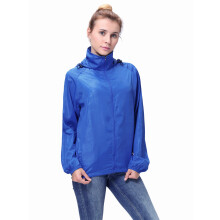 FANNYC Unisex Windbreaker Jakke – Hurtigtørrende, Pakbar, Vandtæt, Hætteklædt, Langærmet Regnfrakke – Blå/Sort