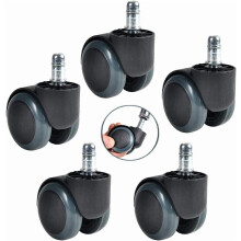 Gamvdout 2-inch zwenkwielen met 360 draaifunctie, stille wielen voor hardhouten/laminaatvloeren, compatibel met bureaustoelen, 5 stuks