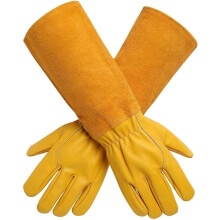 Gardening Gloves for Women/Men Rose Pruning Thorn & Cut Proof Long Forearm Protection Gauntlet, Resistant Thick Cowhide Leather Work Garden Gloves