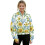 Women's Half-Zip Cropped Sweatshirt with Sunflower Leaf 1