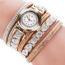 Klokke Rhinestone Design Multilayer Band Legering Mote Dame Armbåndsur Gaver Gull