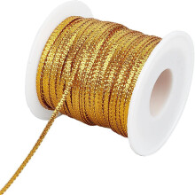 1roll 100M Nylon Ribbon Clothes Accessories Flat golden 1/8 inch(3mm) about 109.36 Yards(100m)/Roll