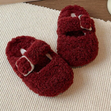 Chaussons doublés pour filles, bottines d'hiver chaudes à semelle souple