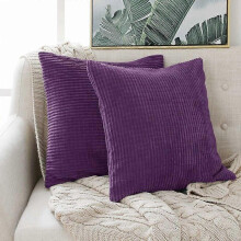 Set of 2 Light Purple Velvet Cushion Cover 40x40cm for Living Room Decorative Cushion Cover