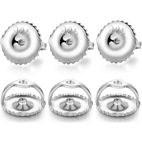 14K Gold Screw Earring Backs,925 Silver Threaded Backs compatible Diamond Studs,Hypoallergenic Fit 0032 Posts