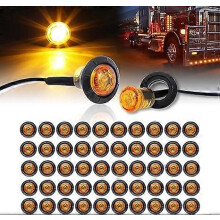 50 PCS 3/4 Inch Mount Amber LED Gap Marker Light Side LED Marker for Truck Boat SUV ATV Bike Trailer Marine