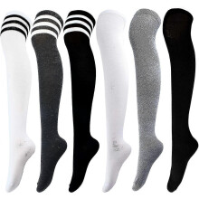 6 paar kniehoge dijsokken, warme kousen voor dames, laarssokken, beenwarmers