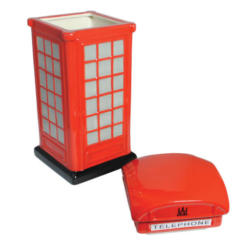 Red Telephone Box Ceramic Biscuit Jar 1