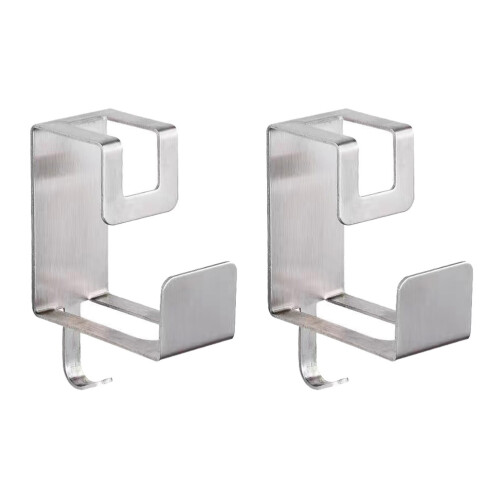 2Pcs Drill-Free Washbasin Hanger Wall Storage Rack With Sundries Hook 2