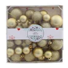 Gold Christmas Ornament Set, Shatterproof Baubles for Christmas Tree Decor, Glamorous Holiday Home Decoration