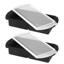 Paire de plats de rangement caoutchoutés sûrs produits pour-Noir