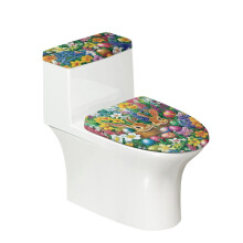 Bunnies and Flowers Stretch Toilet Seat Covers with Soft