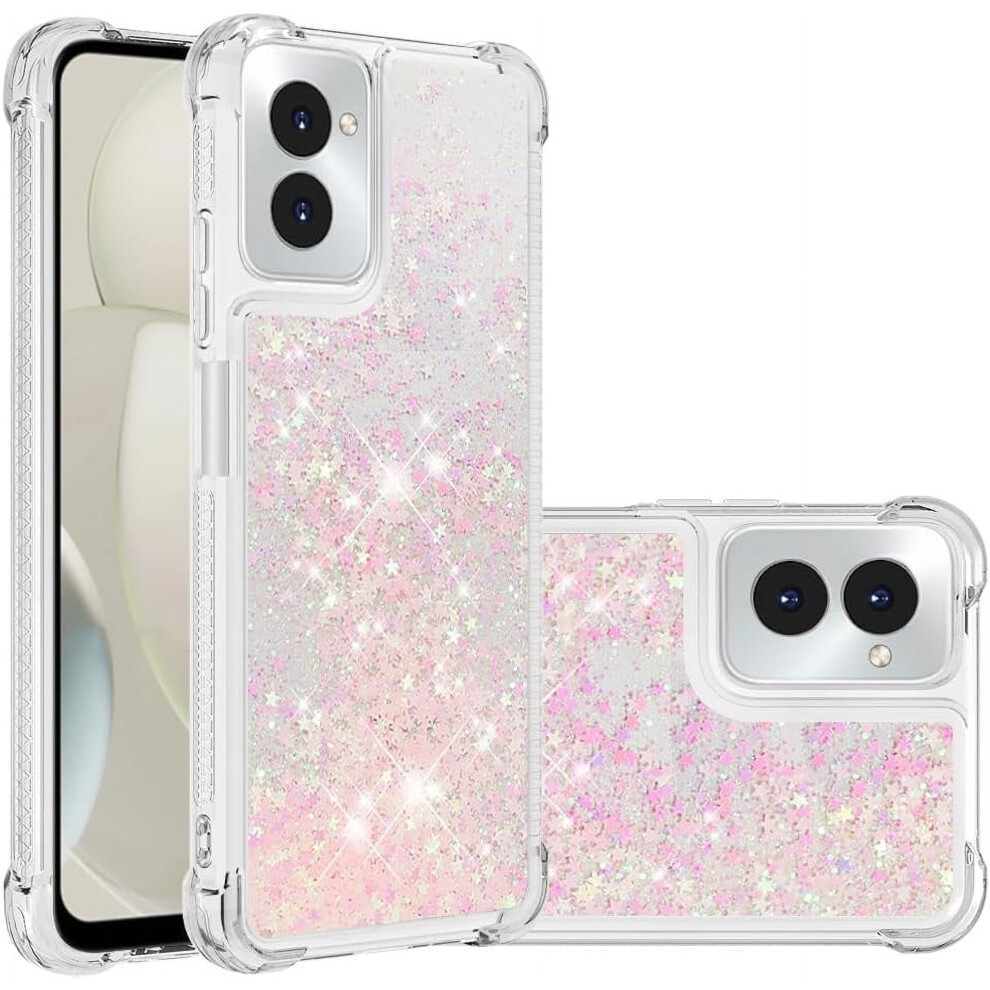 Compatible With Motorola Moto G Power 5G 2024 Â Liquid Glitter Quicksand Shockproof Tpu Case, Star Pink 9479868132467