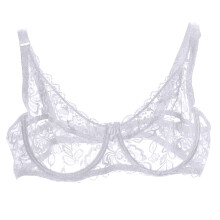 Women's Plus Size Ultra-Thin Cup Everyday Sexy Lace Embroidered Lift Up Bra with Underwire and Push-Up