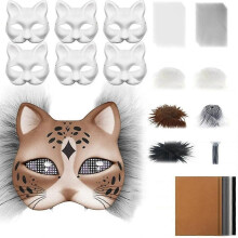 DIY Cat Face Set Cosplay Blank Paint Cat