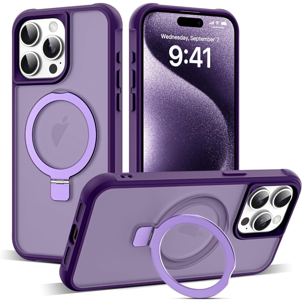 Compatible With Iphone 15 Case – Military-Grade Translucent, Invisible Magnetic O-Ring Stand, Magsafe Compatible, Great Grip 9479868066526