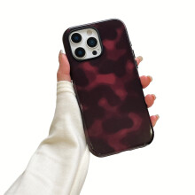 Tortoise Shell Leopard Print Case for iPhone 15 Pro Max, Amber Aesthetic DualLayer Shockproof Protective Cover for Women