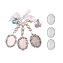 Bröllopsbukettberlock Spets Oval Brudbukett Ängelberlock Minnesfotoberlock Du är för Always on My Heart-berlock