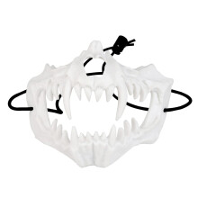 Mască de craniu din rășină, schelet de animal clasic cu dinți ascuțiți – Compatibil cu dinți ascuțiți, decor de Halloween și costume