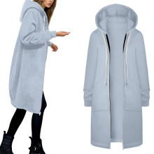 Dames fleecejack met capuchon, lichtgewicht, warm en casual.