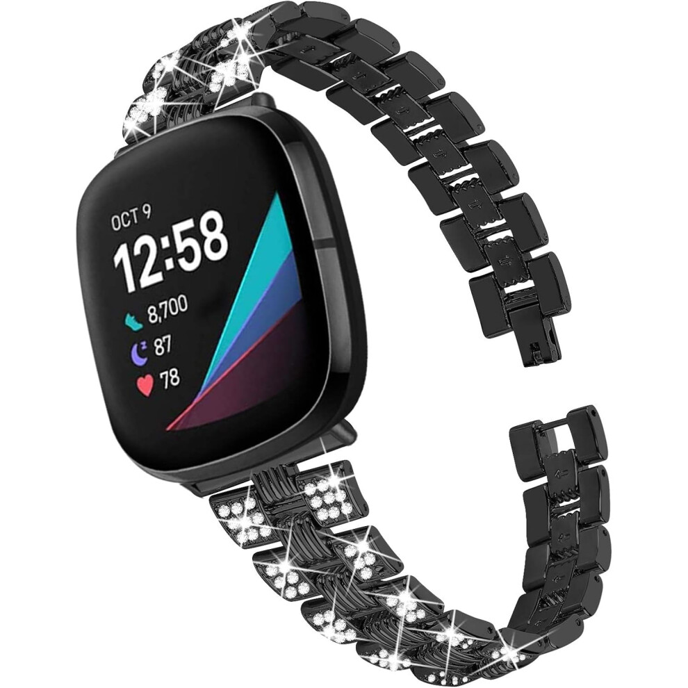 Metal Band Compatible With Fitbit Versa 4/Sense 2 Â Stainless Steel Diamond Crystal Bracelet 9479868067004