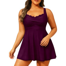 Damen-Tankini-Set in Übergröße mit Blousonbler und Badeshorts