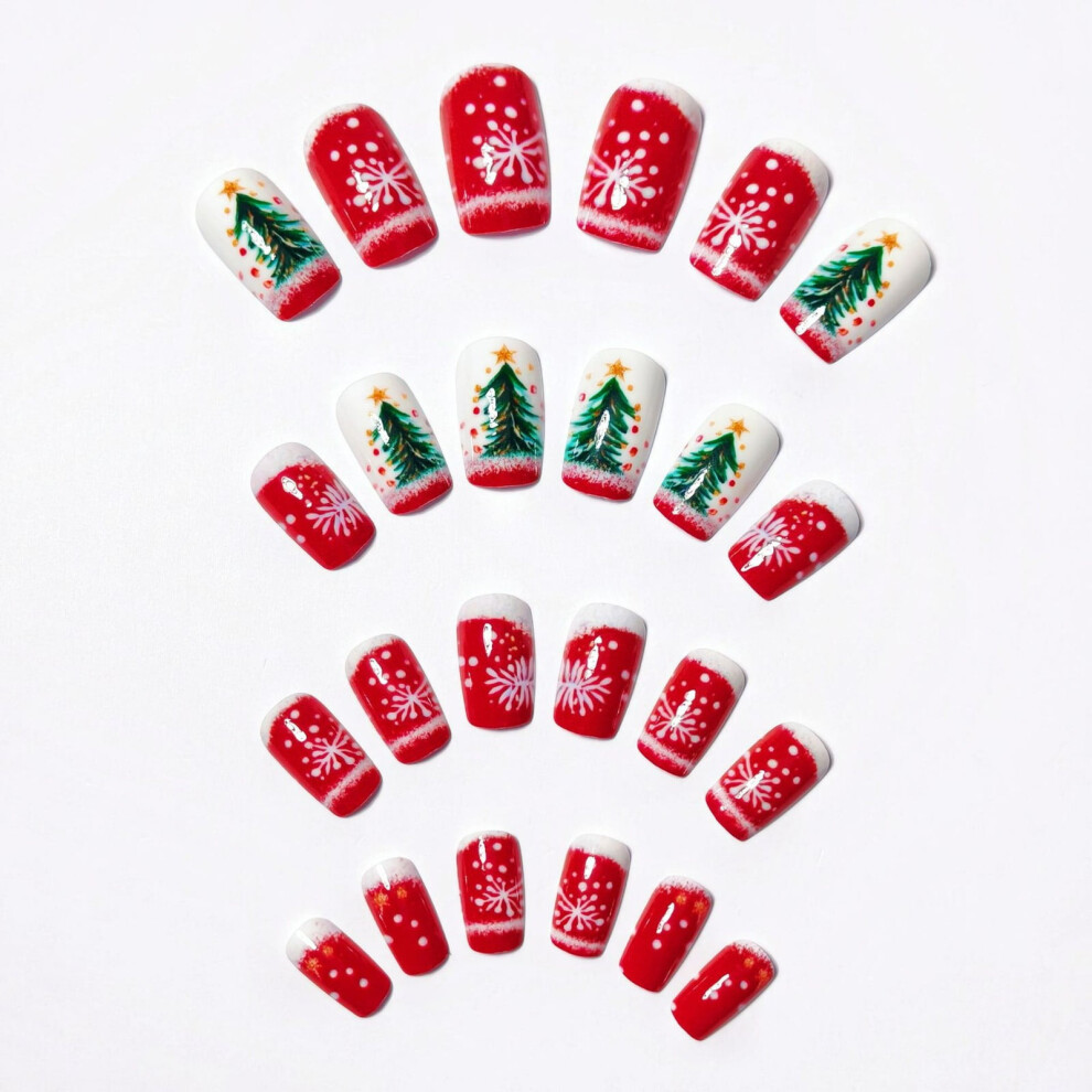 Manicure Tools & Wearable Christmas False Nails Kit for Beginners â Compatible with Standard Nail Systems