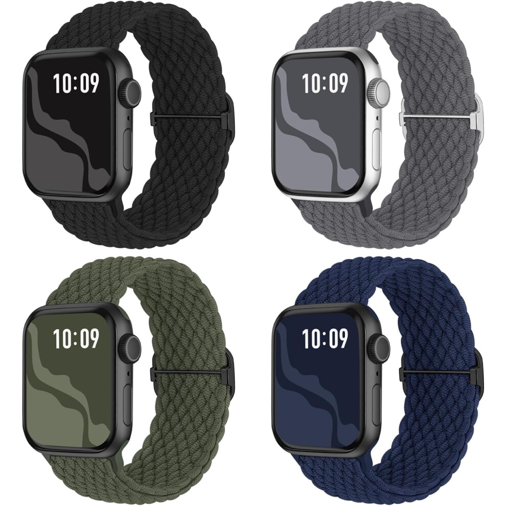 Braided Stretchy Solo Loop Band Compatible With Apple Watch 38Â49Mm, Nylon Elastic Strap For Series 10/9/8/7/6/Se/5/4/3/Ultra 9479868402331