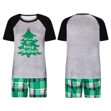 Women's Christmas Pajama Set Short Sleeve Shirt and Plaid