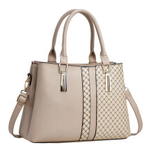 Bolsa Tote Feminina Elegante com Estampa Patchwork – Bolsa Grande e Multifuncional Estilosa para Ombro e Transversal com Zíper, Ideal para