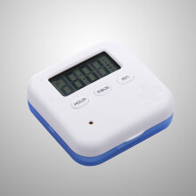 FRCOLOR digital timer, 4 rom, saksplanlegger med 5 tidspåminnelser, nedtelling og tidsvisning (blå)
