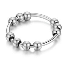 Women 925 Silver Anxiety Ring Relieve Fidget Worry Meditation Jewelry Sz 6-11-9-Silver