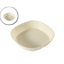 6 Inch Square Lightweight Wheat Straw Plates, Deep Dinner Dishes, Camping Dinnerware for Serving Pasta Fruit