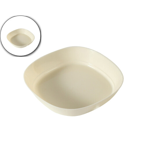 6 Inch Square Lightweight Wheat Straw Plates, Deep Dinner Dishes, Camping Dinnerware for Serving Pasta Fruit